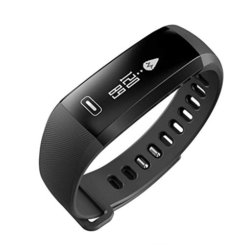 HHRONG Ip67 Pulsera Inteligente a Prueba de Agua con Monitor de sueño Podómetro de Seguimiento de Actividad Adelgazante Compatible con teléfonos Android-Black