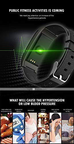 HHRONG Ip67 Pulsera Inteligente a Prueba de Agua con Monitor de sueño Podómetro de Seguimiento de Actividad Adelgazante Compatible con teléfonos Android-Black