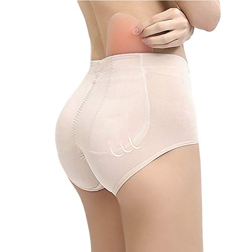 Hhwei Almohadillas para Trasero de Silicona, Glúteos Falsos, Bragas Acolchadas, Ropa Interior de Cadera, Push-up,Beige,S