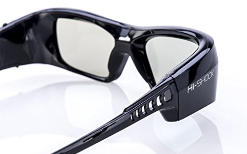 Hi-SHOCK® 3D-BT Pro "Black Diamond" | Gafas 3D inteligentes para 4K / Full HD / HDR / 3D TV’s de Sony®, Samsung®, Panasonic®, Sharp®, Toshiba®, LG® Plasma, Hisense® (2012-2018*) | compatibles con SSG-3570 CR / TDG-BT500A / AN3DG35 / TY-ER3D5ME / FPT-AG04 