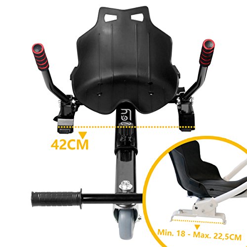 Hiboy 8435518000358 Asiento, Silla de Hoverboard Self Balancing Compatible con Todos los Patinetes Eléctricos de 6.5, 8 y 10 Pulgadas, Niños, Kart Rojo