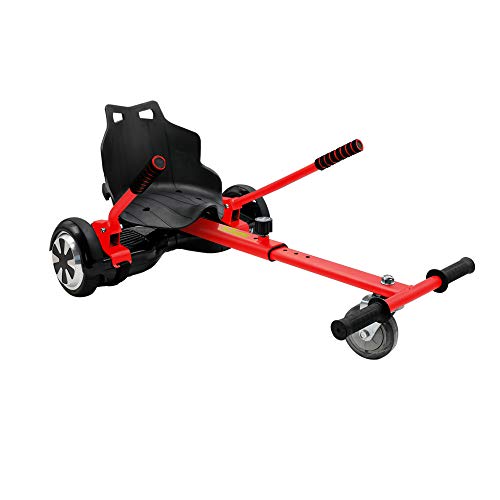 Hiboy 8435518000358 Asiento, Silla de Hoverboard Self Balancing Compatible con Todos los Patinetes Eléctricos de 6.5, 8 y 10 Pulgadas, Niños, Kart Rojo