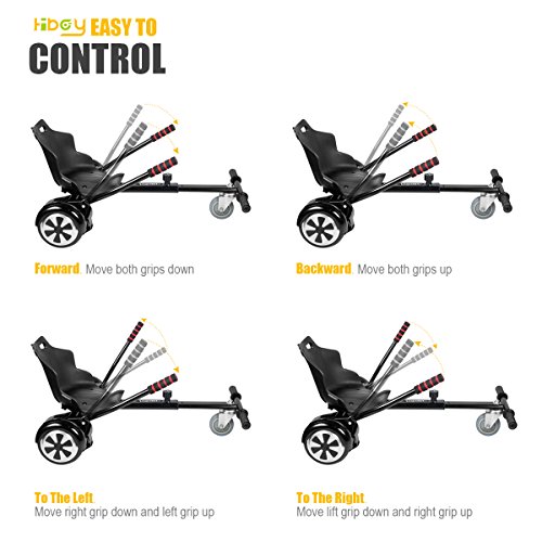 Hiboy 8435518000358 Asiento, Silla de Hoverboard Self Balancing Compatible con Todos los Patinetes Eléctricos de 6.5, 8 y 10 Pulgadas, Niños, Kart Rojo