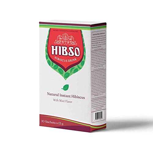 Hibso - Bebida instantánea natural de hibisco con sabor a menta en sobres individuales (10 sobres de 13 g)