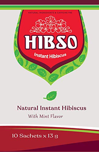 Hibso - Bebida instantánea natural de hibisco con sabor a menta en sobres individuales (10 sobres de 13 g)