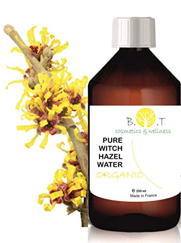 Hidrolato Agua Floral Puro de Hamamelis Olmo Escocés Ecológico Hidrosol ORGÁNICO Hidratante (250 ml) agua micelar, limpiador facial, piel grasa Witch hazel, rostro, spray corporal, cabello, ambiente