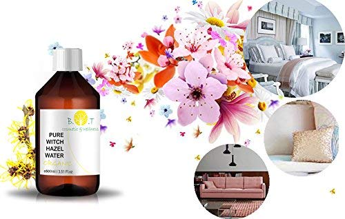 Hidrolato Agua Floral Puro de Hamamelis Olmo Escocés Ecológico Hidrosol ORGÁNICO Hidratante (500 ml) agua micelar, limpiador facial, piel grasa Witch hazel, rostro, spray corporal, cabello, ambiente