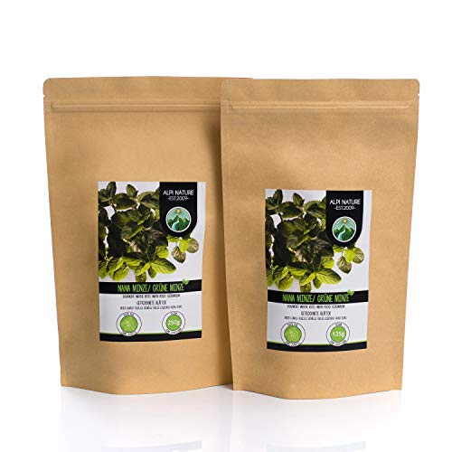 Hierbabuena (125g), corte menta verde, suavemente secado, 100% puro y natural para la preparación de té, menta marroquí, té de hierbas