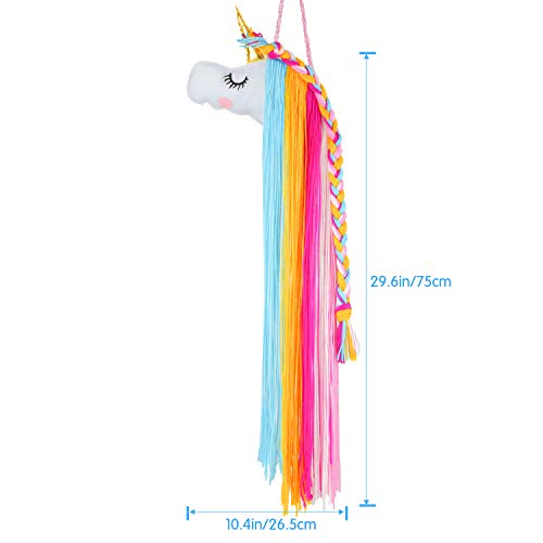 Hifot Niña Unicornio Pinza Pelo Organizador, Lazos Pelo Horquillas Pelo Clips de Pelo Accesorios Pelo Gomas Pelo Colgante Almacenamiento, niños Unicorn Decoración de Pared habitación