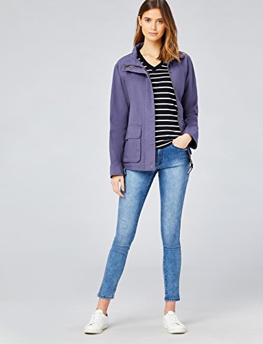 HIKARO Chaqueta con Cremallera Mujer, Azul (Denim), 48 (Talla del fabricante: XXX-Large)