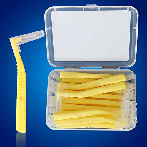 Hilai 1 Caja de Cepillo Interdental Cepillo de Cepillo de Dientes Herramienta Dental Ortodoncia Oral Care Angular Cepillo de Limpieza Para Boca y Encías Sanas(1.0-1.2mm, Azul)