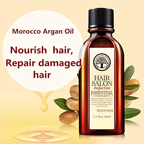 Hilai 1pc aceite de argán marroquí para seco y dañado pelo creciente aceites esenciales orgánicos Colágeno Queratina terapia(60ml/2OZ)