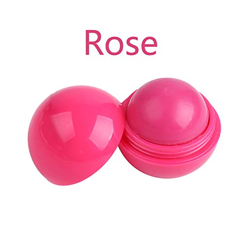 Hilai 1pc Bola Linda en Forma de bálsamo Labial con Sabor a Frutas Que humedece profundamente(Fresa)