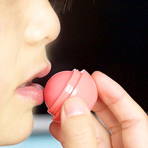 Hilai 1pc Bola Linda en Forma de bálsamo Labial con Sabor a Frutas Que humedece profundamente(Fresa)