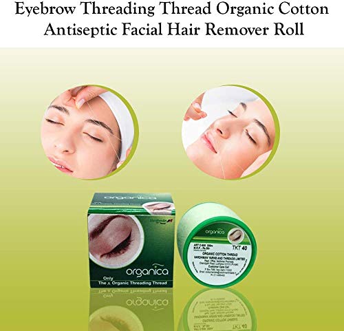 Hilo de enhebrar orgánica | hilo de algodón orgánico para cejas | Enhebrado de cejas orgánica, hilos de algodón antibacteriano para depilación facial