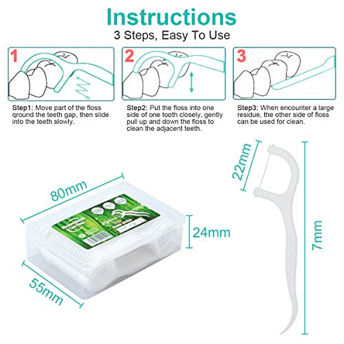 Hilo dental - 200 unidades de hilo dental con soporte para palillo, alambre de dientes/cuidado dental interdental con diseño en forma de Y, palillos de dientes desmontables
