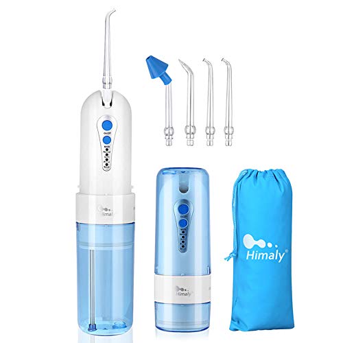 Himaly Irrigador Bucal Portátil 200ml Irrigador Dental Profesional IPX7 Water Flosser con Tanque de Agua Irrigador Bucal Oral Impermeable para Limpieza y Cuidados Dental (Normal 200ml)