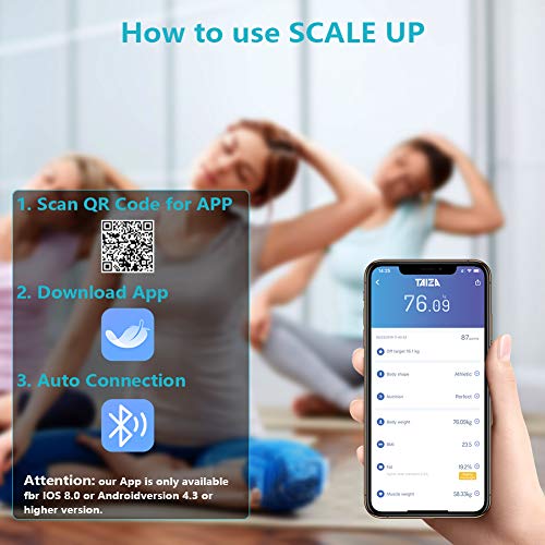 HIMOX Báscula Grasa Corporal y Muscular Báscula Inteligente Bluetooth Analizar Más de 23 Funciones, 400 lbs/180kg, Báscula de Baño USB Carga, Báscula Digital Grasa Corporal/Músculo/BMI