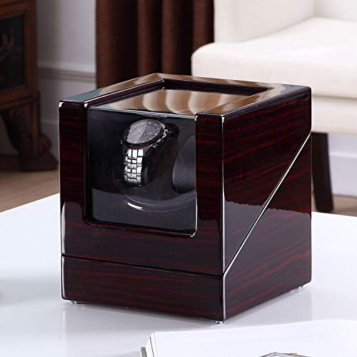 HiPai Automática Watch Winder de Doble Reloj con Motor Silencioso 5 Modos de Rotación - Caja Madera Negra ébano