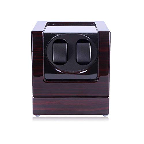 HiPai Automática Watch Winder de Doble Reloj con Motor Silencioso 5 Modos de Rotación - Caja Madera Negra ébano