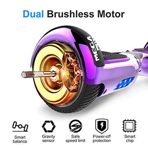 HITWAY 6.5” Patinete Eléctrico con Silla, Hoverboards Bluetooth, Scooter Eléctrico Asiento kart, Self Balancing Scooter Potente Motor con Indicador LED, Regalo para Niños