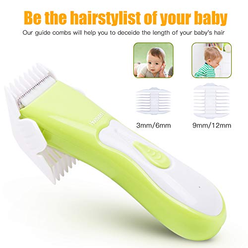 Hiveseen Cortar Pelo para Bebe, Silencioso, USB Recargable Cortapelo Bebe Profesional con Hoja de Cerámica Segura y Tapa de Silicona