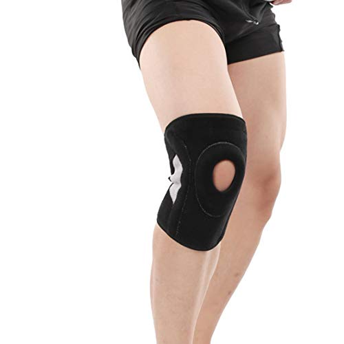 HiXB Rodillera de Neopreno Rodillera Menisco Ligamento con Estabilizadores Laterales y Almohadillas de Rótula en Gel para Deportes Correr Entrenamiento,Single