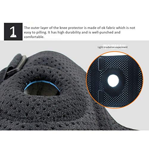 HiXB Rodilleras Deportivas Ajustable Profesional Antideslizante Apoyo para Menisco Crossfit Motocross Trabajo fútbol Ortopédicas Baloncesto ACL,Left
