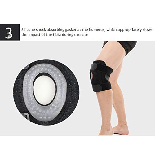 HiXB Rodilleras Deportivas Ajustable Profesional Antideslizante Apoyo para Menisco Crossfit Motocross Trabajo fútbol Ortopédicas Baloncesto ACL,Left