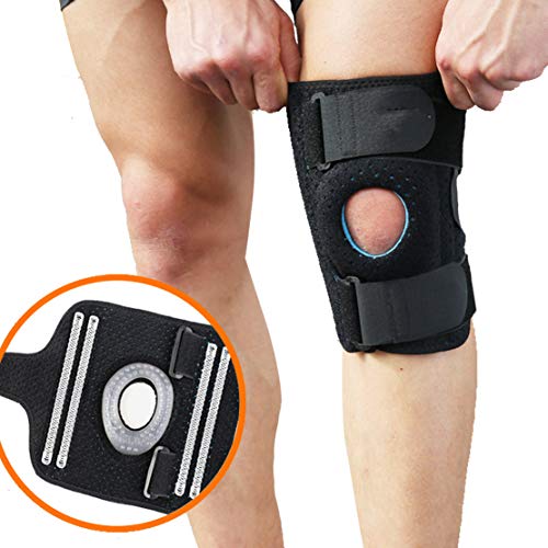 HiXB Rodilleras Deportivas Ajustable Profesional Antideslizante Apoyo para Menisco Crossfit Motocross Trabajo fútbol Ortopédicas Baloncesto ACL,Left