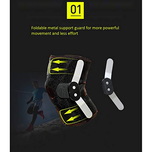 HiXB Rodilleras Deportivas Ajustable Rodillera Rotuliana Profesional Antideslizante Apoyo para Menisco Crossfit Motocross Trabajo fútbol Ortopédicas Baloncesto ACL,Double