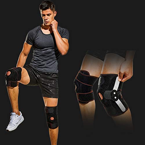 HiXB Rodilleras Deportivas Ajustable Rodillera Rotuliana Profesional Antideslizante Apoyo para Menisco Crossfit Motocross Trabajo fútbol Ortopédicas Baloncesto ACL,Double