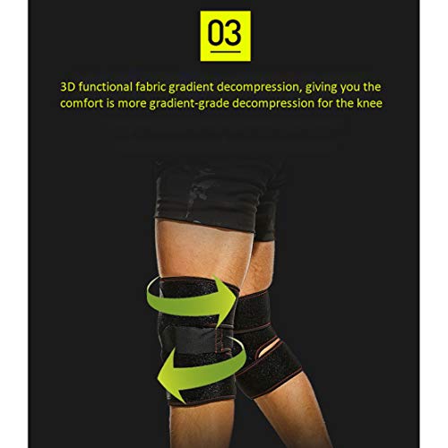 HiXB Rodilleras Deportivas Ajustable Rodillera Rotuliana Profesional Antideslizante Apoyo para Menisco Crossfit Motocross Trabajo fútbol Ortopédicas Baloncesto ACL,Double