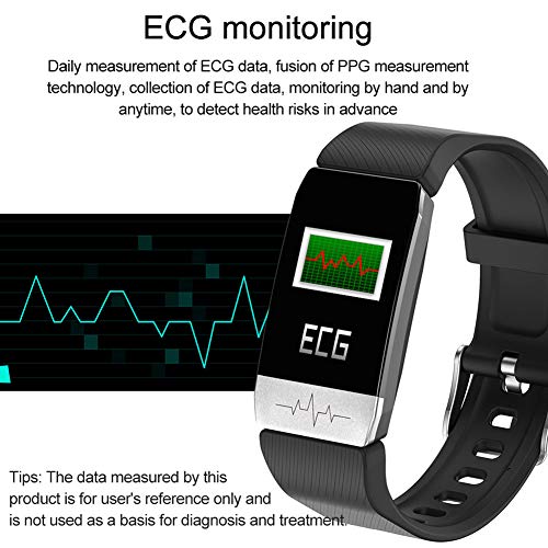 H&J GPS SmartWatch, ECG Aptitud rastreadores con la medición de la Temperatura Corporal y medirse la presión Arterial, medidor de Pulso Incorporado G Sensor y,Negro