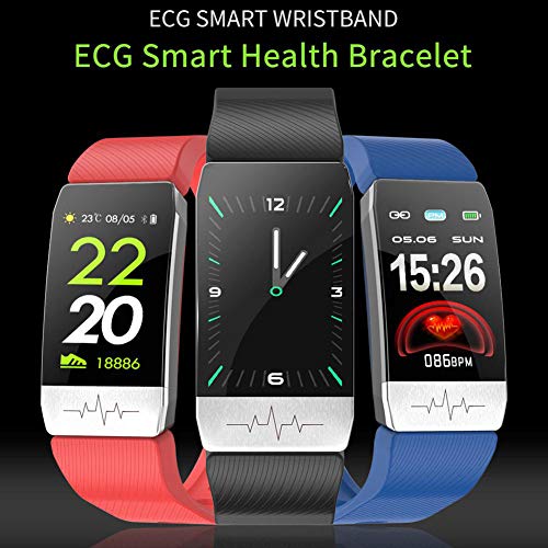 H&J GPS SmartWatch, ECG Aptitud rastreadores con la medición de la Temperatura Corporal y medirse la presión Arterial, medidor de Pulso Incorporado G Sensor y,Negro