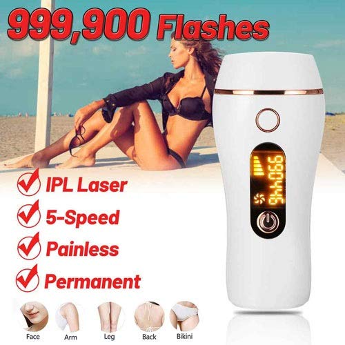 HKD IPL Dispositivo de Depilación, Profesional Sin Dolor Depilador Láser for Mujeres y Hombres, Parpadea Permanente Depilación Láser for Axilas, Bikini (Color : White, Size : 16.7 * 7.2cm)