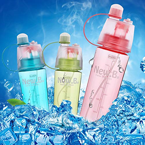 HKTOPONE Niño Rociar Botella de Agua Deporte en Aerosol para Beber Botella de Agua Ciclismo Sin BPA 600 ml para Gimnasio, Ciclismo Correr Escalada Senderismo y montañismo (Azul)