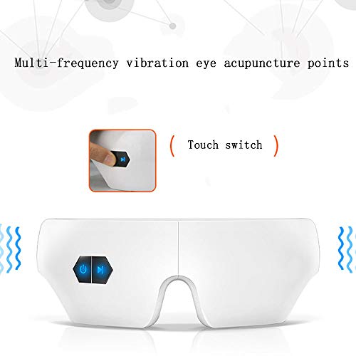 HLDWXN Antifaz para Dormir, máquina de Masaje Plegable para aliviar el estrés del Dolor de Cabeza, masajeador de Ojo eléctrico, relajación con 2 Modos de compresión de Calor