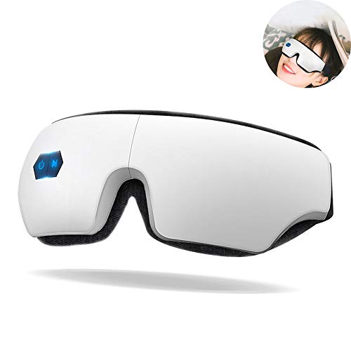 HLDWXN Antifaz para Dormir, máquina de Masaje Plegable para aliviar el estrés del Dolor de Cabeza, masajeador de Ojo eléctrico, relajación con 2 Modos de compresión de Calor