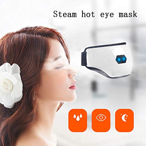 HLDWXN Antifaz para Dormir, máquina de Masaje Plegable para aliviar el estrés del Dolor de Cabeza, masajeador de Ojo eléctrico, relajación con 2 Modos de compresión de Calor