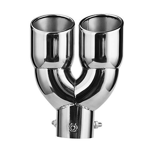 Hlyjoon Tubo de Silenciador de Escape Tubos de Cola de Escape Doble Para Automóvil Puntas de Silenciador de Acero Inoxidable Entrada 60 Mm 2.4 Pulgadas Punta de Escape del Silenciador Trasero Automáti