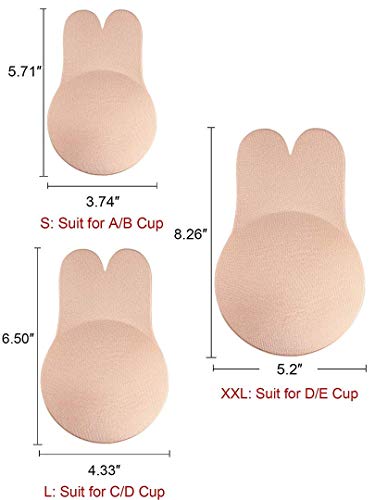 HMILYDYK Sujetador de silicona reutilizable con adhesivo invisible, sin tirantes, para levantar el pecho, color negro Negro Negro ( D/E/XXL