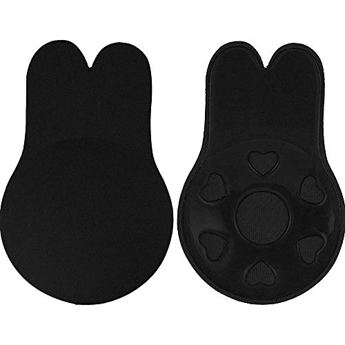 HMILYDYK Sujetador de silicona reutilizable con adhesivo invisible, sin tirantes, para levantar el pecho, color negro Negro Negro ( D/E/XXL