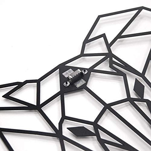 Hoagard Elephant Metal Wall Art - Decoración geométrica para pared - Elefante - Metal - 45 x 52 cm