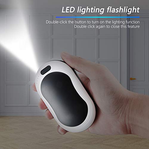 HOBFU Calentador de manos eléctrico USB, recargable, doble cara, portátil, gran capacidad, 10000 mAh, para encender y cargar, mantener caliente, regalo para mujer