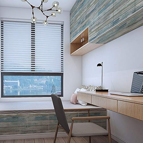 Hode Papel Adhesivo para Muebles Azul Madera 30cmX2m Impermeable Papel Pintado Autoadhesivo Pared Decorativo PVC Vinilos para Muebles Película para Dormitorio Armarios