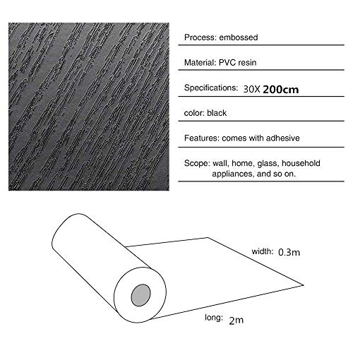 Hode Papel Adhesivo para Muebles Pegatina Vinilo Decorativos Negro Mate Rollo Autoadhesivo Impermeable 30X200cm
