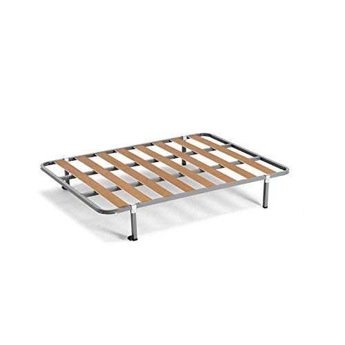 HOGAR24 Cama Completa - Colchón Viscoelástico Viscorelax Reversible + Somier Basic + 4 Patas, Regalo Almohada Fibersoft, 135x190cm