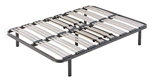 HOGAR24 ES Cama Completa - Colchón Viscoelástico Viscorelax + Somier Multiláminas + 5 Patas de 32cm + Almohada de Fibra, 105x200 cm