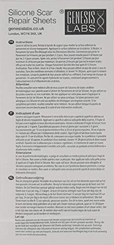 Hojas de Gel de Silicona para Cicatrices Tratamiento Reparador de Cicatrices - Queloides e Hipertróficas Cura Cicatrices Viejas y Nuevas de Acné Quemaduras, Lesiones de la Piel y Estrías 4 cm x 15 cm
